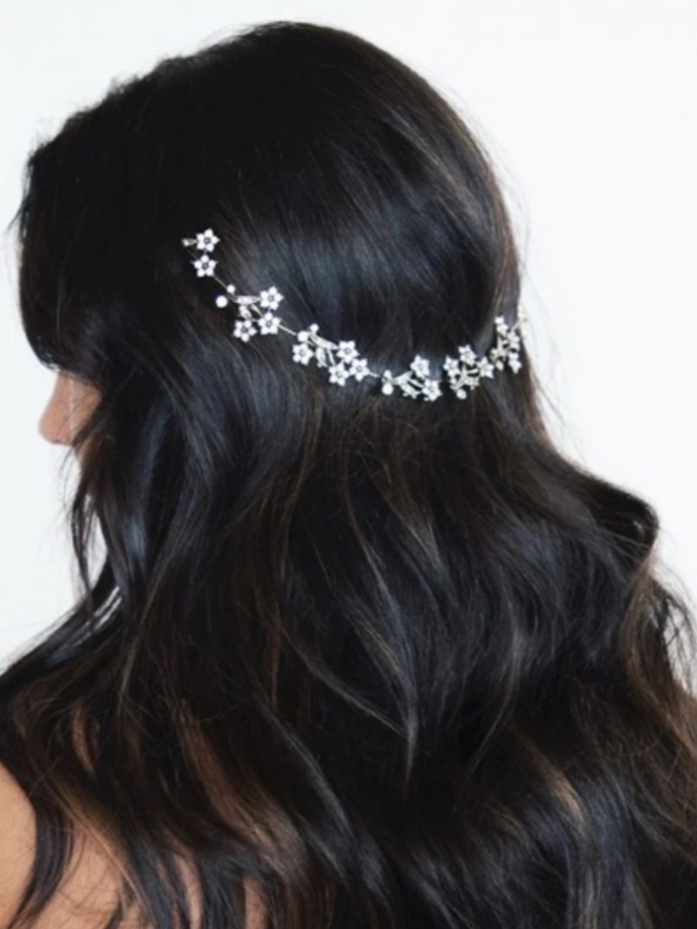 Floral Halo Hair Vine in Antique Gold with Crystals Hair Accessory